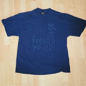 Vintage Fresno Pacific College Soffe's Choice XL T-shirt Usa Made Puff Print